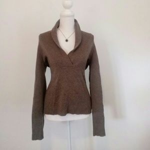 Wool J. Crew Brown Sweater, scoop neck